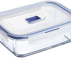 Luminarc Pure Box Active Glass Food Storage Container with Sliding Vent Lid for Meal Prep - 5.1 Cups / 1.2L, Durable & B
