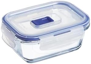 Luminarc Pure Box Active – Airtight Glass Storage Container, Rectangular for Food Preservation, 0.38 L Capacity, Ideal f