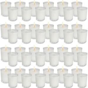 48 Pack Unscented Clear Glass Votive Candles | Hand Poured | Perfect for Home Decor, Weddings & Events | Ideal Gift for