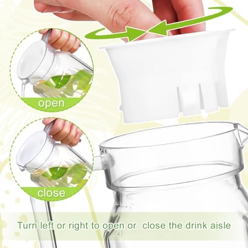 2 Pcs Food Grade Plastic Water Pitcher Lids for Glass Bistro Pitchers – Leak-Proof Design & Freshness Seal for Ultimate