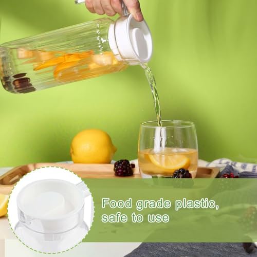 2 Pcs Food Grade Plastic Water Pitcher Lids for Glass Bistro Pitchers – Leak-Proof Design & Freshness Seal for Ultimate