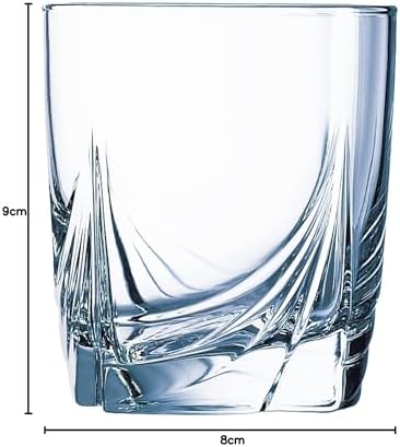 Dajar Ascot 300ml Low Tumblers | Clear Glass | Set of 6 | Perfect for Parties & Everyday Use | Stylish & Durable | 8 x 8