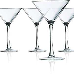Luminarc Cachet 10 Ounce Martini Glasses Set - 4 Clear Cocktail Glasses for Entertaining - Elegant Design for Home Bar -
